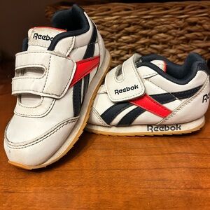 Reebok Kids White and Red Velcro Sneakers
